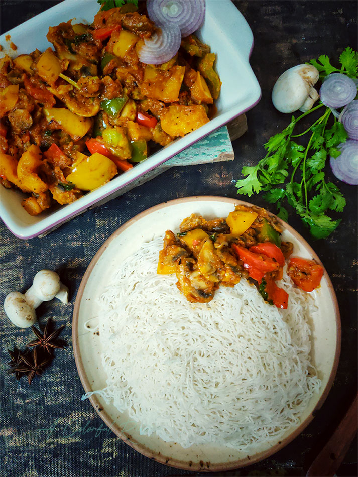kadai mushroom, kadai mushroom recipe, kadai mushroom recipes, kadai mushroom masala, side dish for chapathi, chapathi side dish, side dishes for chapati