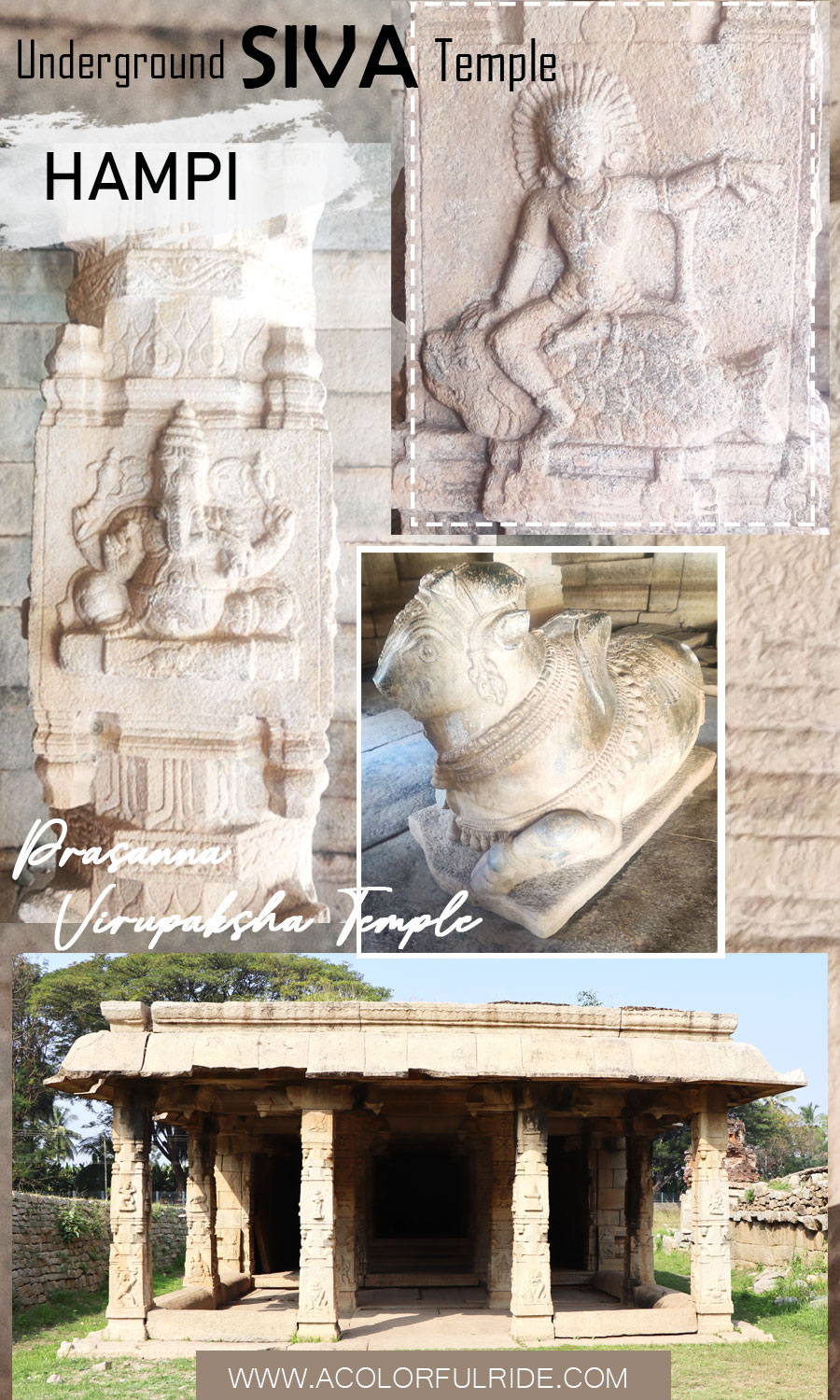 Prasanna Virupaksha (Underground Siva) Temple hampi, Monolithic Bull Temple hampi, Kadalekalu Ganesh Temple hampi, Sasivekalu Ganesh Temple hampi, Lakshmi Narashima Temple hampi, Badavilinga Temple hampi, Krishna Temple and the Bazaar hampi, Places to visit in Hampi · ‎Hampi Hotels · ‎Restaurants in Hampi · ‎Hampi Photos . Historical Places in Hampi